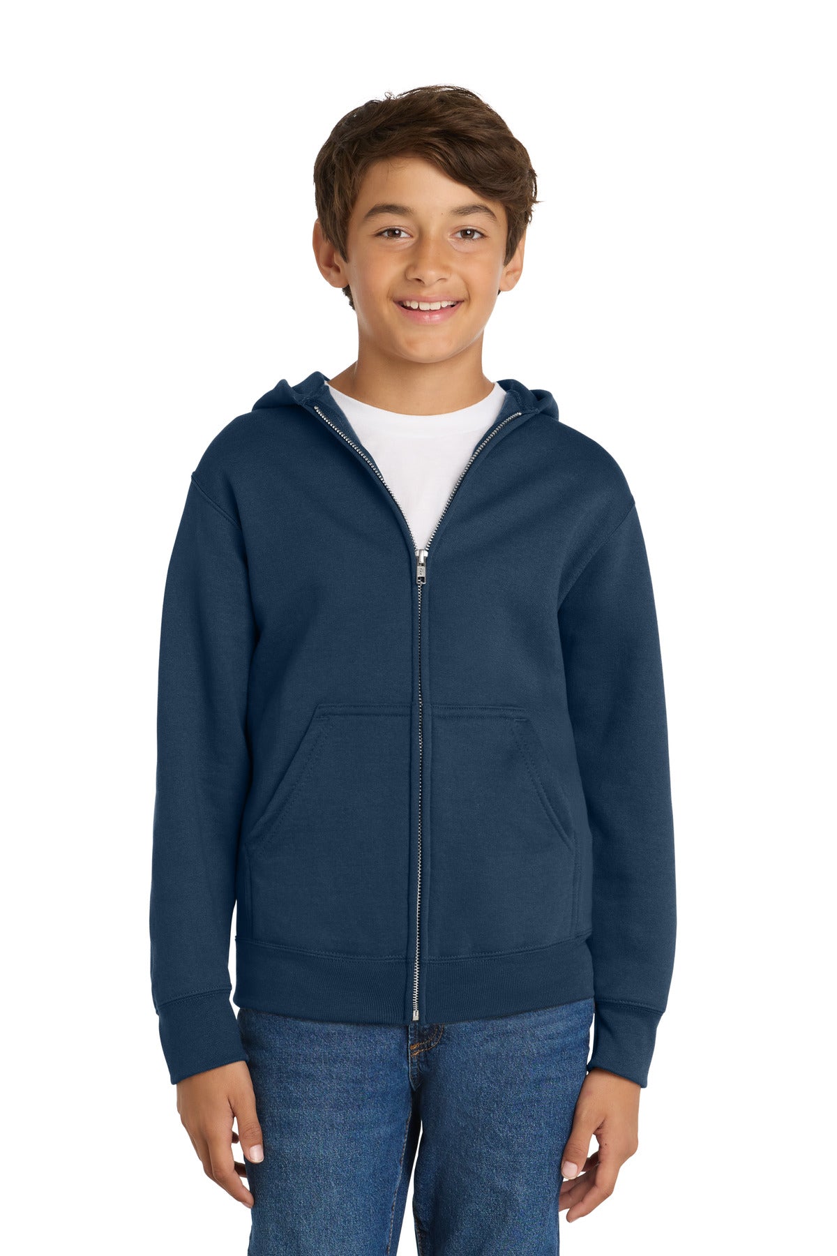 Port & Co ® Youth Core Fleece Full-Zip Hooded Sweatshirt PC78YZH