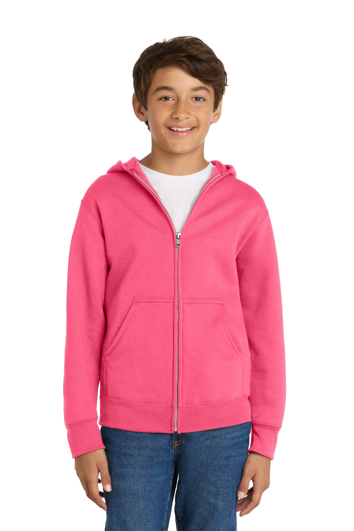 Port & Co ® Youth Core Fleece Full-Zip Hooded Sweatshirt PC78YZH