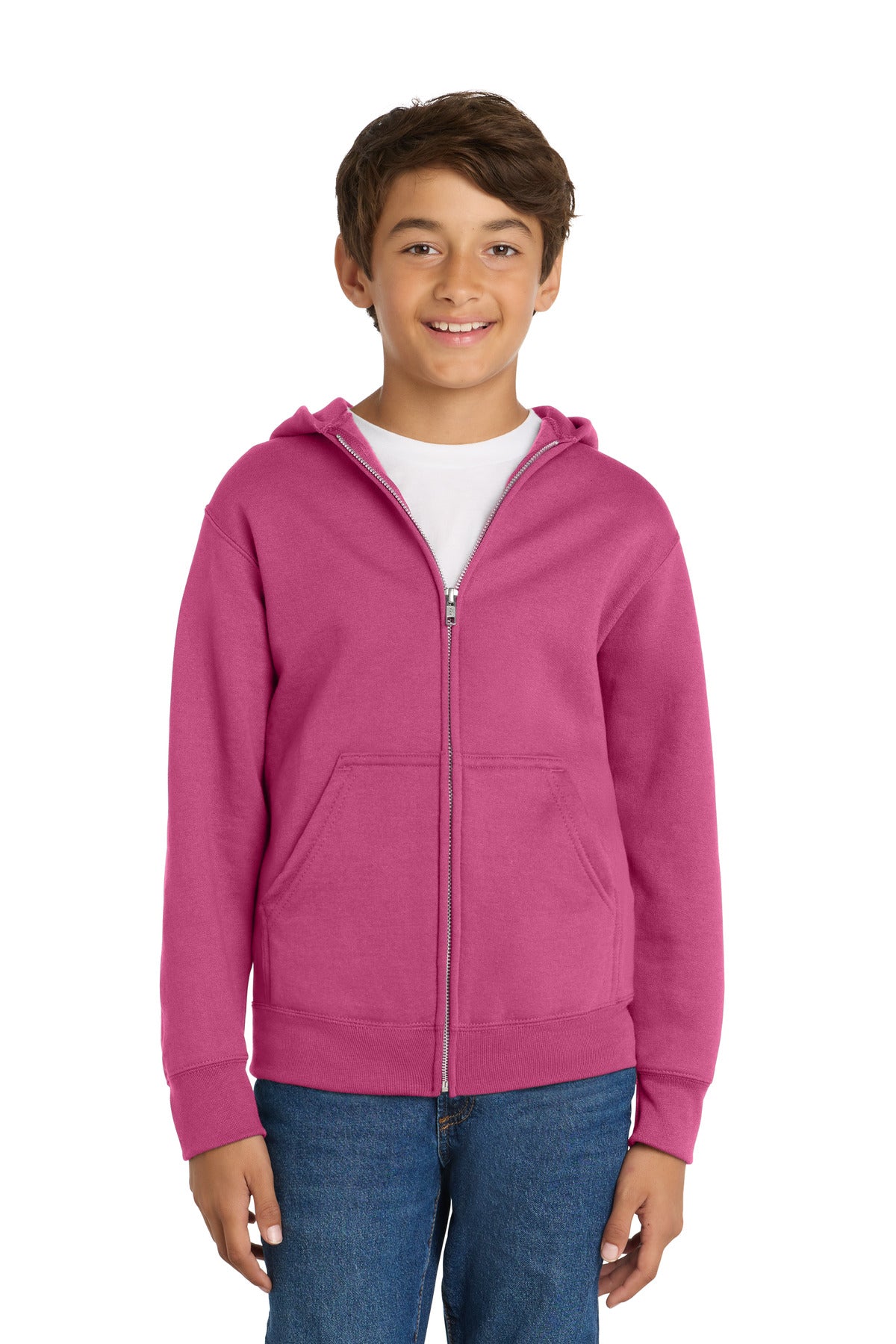 Port & Co ® Youth Core Fleece Full-Zip Hooded Sweatshirt PC78YZH