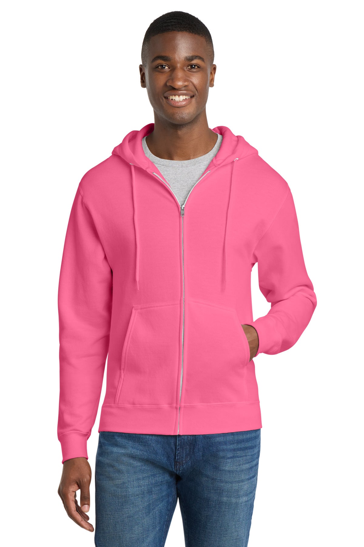 Port & Co ™ Core Fleece Full-Zip Hooded Sweatshirt. PC78ZH