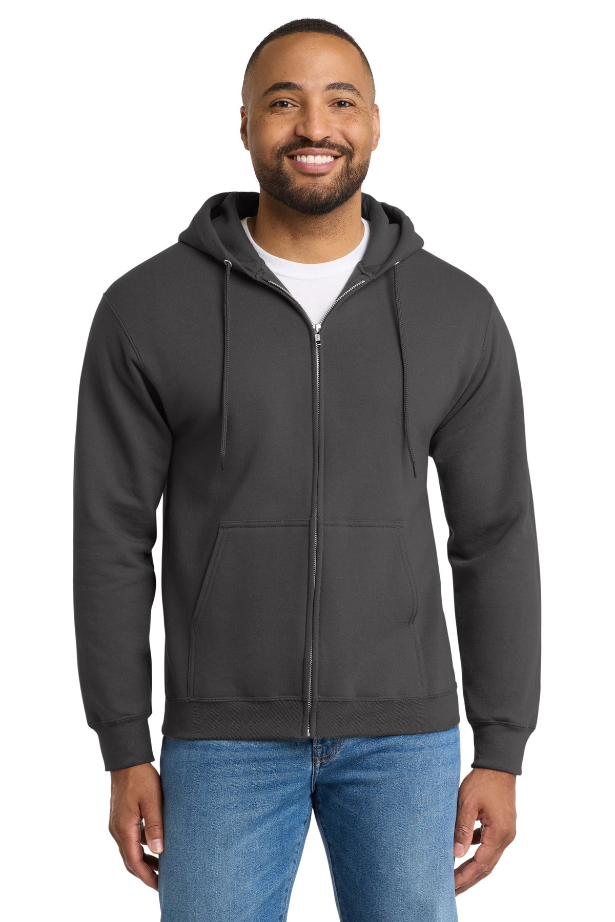 Port & Co ® Essential Fleece Full-Zip Hooded Sweatshirt. PC90ZH
