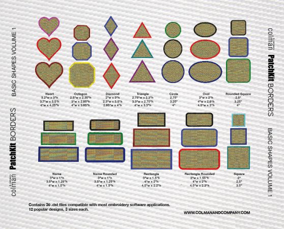 PatchKit Digitized Borders - Standard Shapes