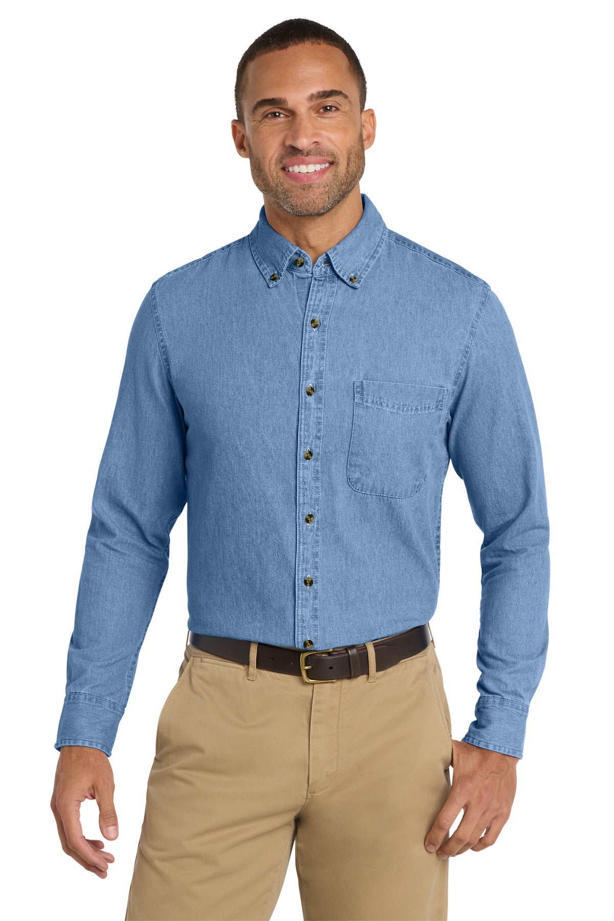 Port & Co ® Long Sleeve Value Denim Shirt. SP10