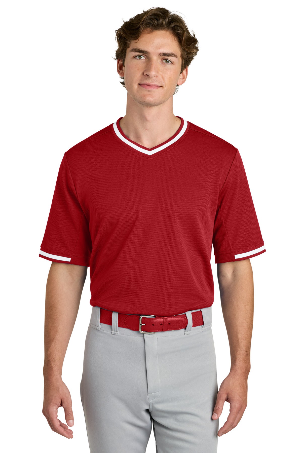 Sport-Tek ® Tough Mesh V-Neck Baseball Jersey ST221