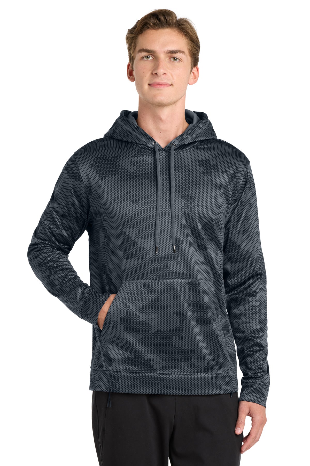 Sport-Tek ® Sport-Wick ® CamoHex Fleece Hooded Pullover. ST240
