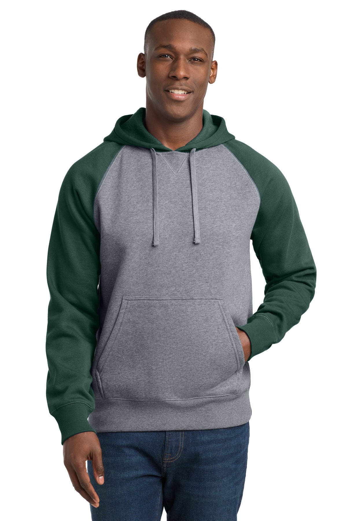 Sport-Tek ® Raglan Colorblock Pullover Hooded Sweatshirt. ST267