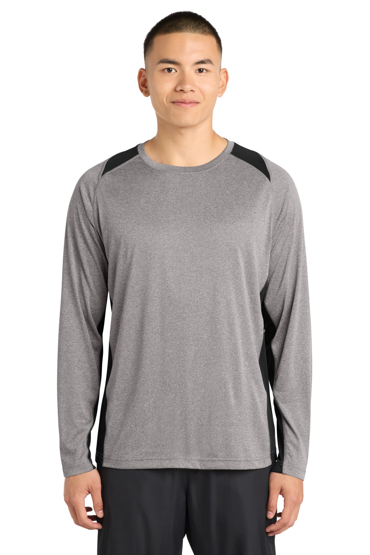 Sport-Tek ® Long Sleeve Heather Colorblock Contender ™ Tee. ST361LS