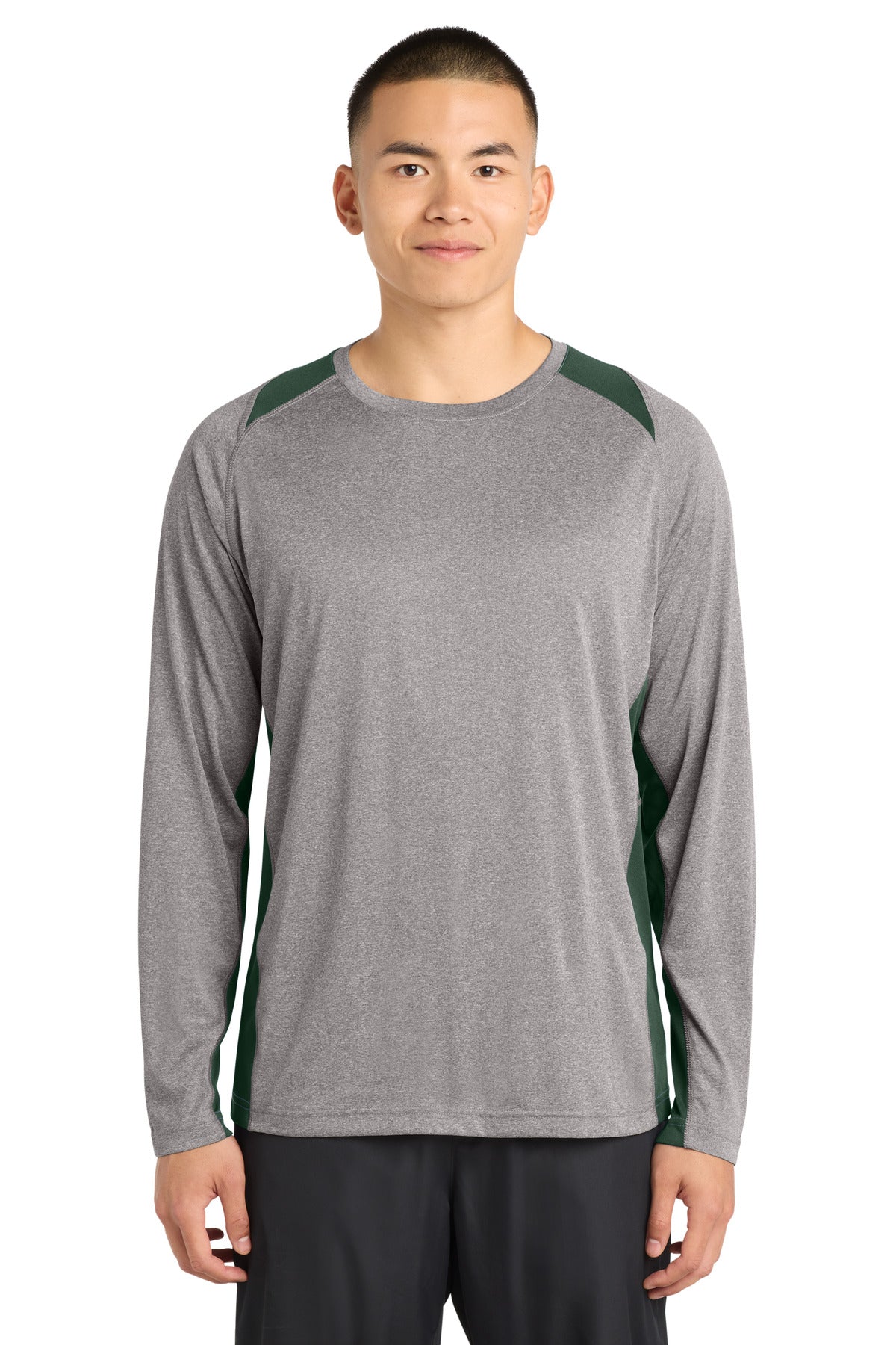 Sport-Tek ® Long Sleeve Heather Colorblock Contender ™ Tee. ST361LS