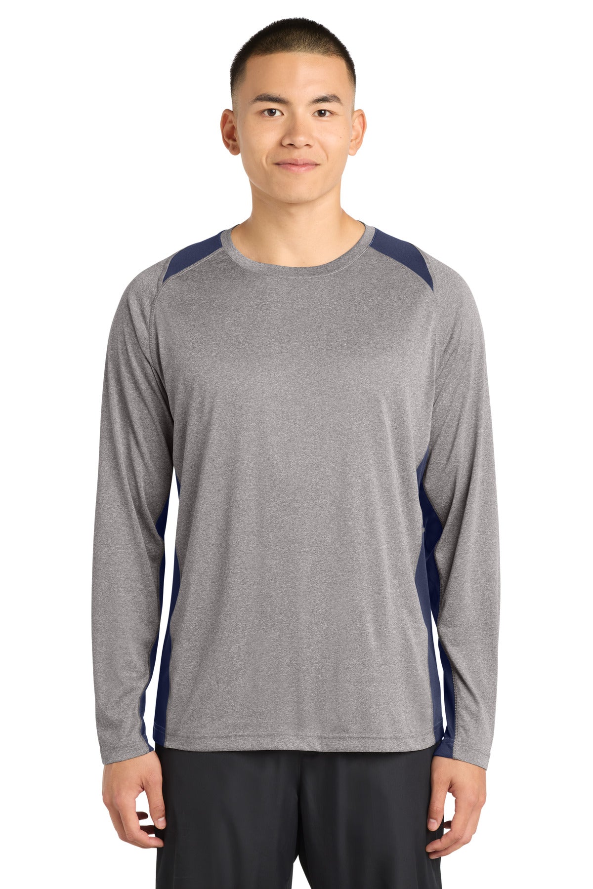 Sport-Tek ® Long Sleeve Heather Colorblock Contender ™ Tee. ST361LS