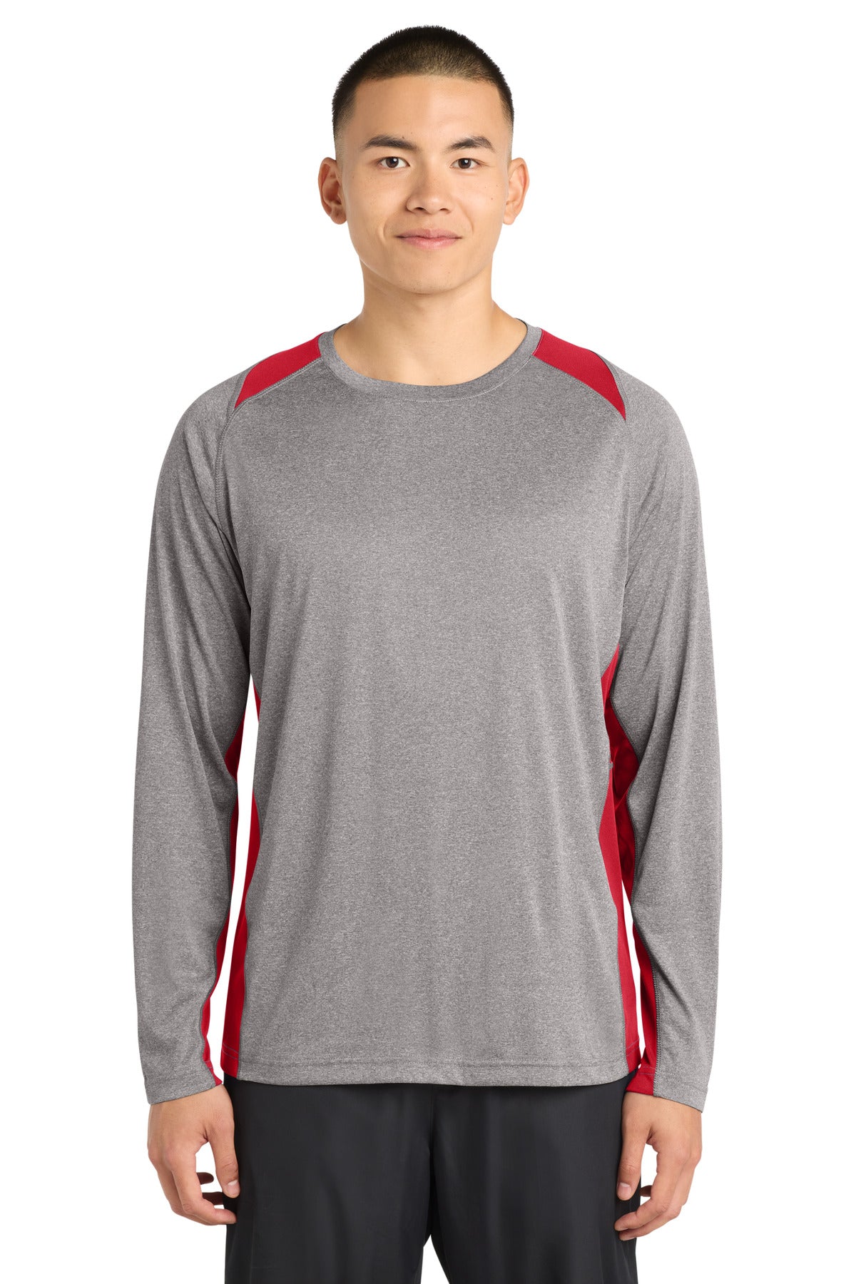 Sport-Tek ® Long Sleeve Heather Colorblock Contender ™ Tee. ST361LS