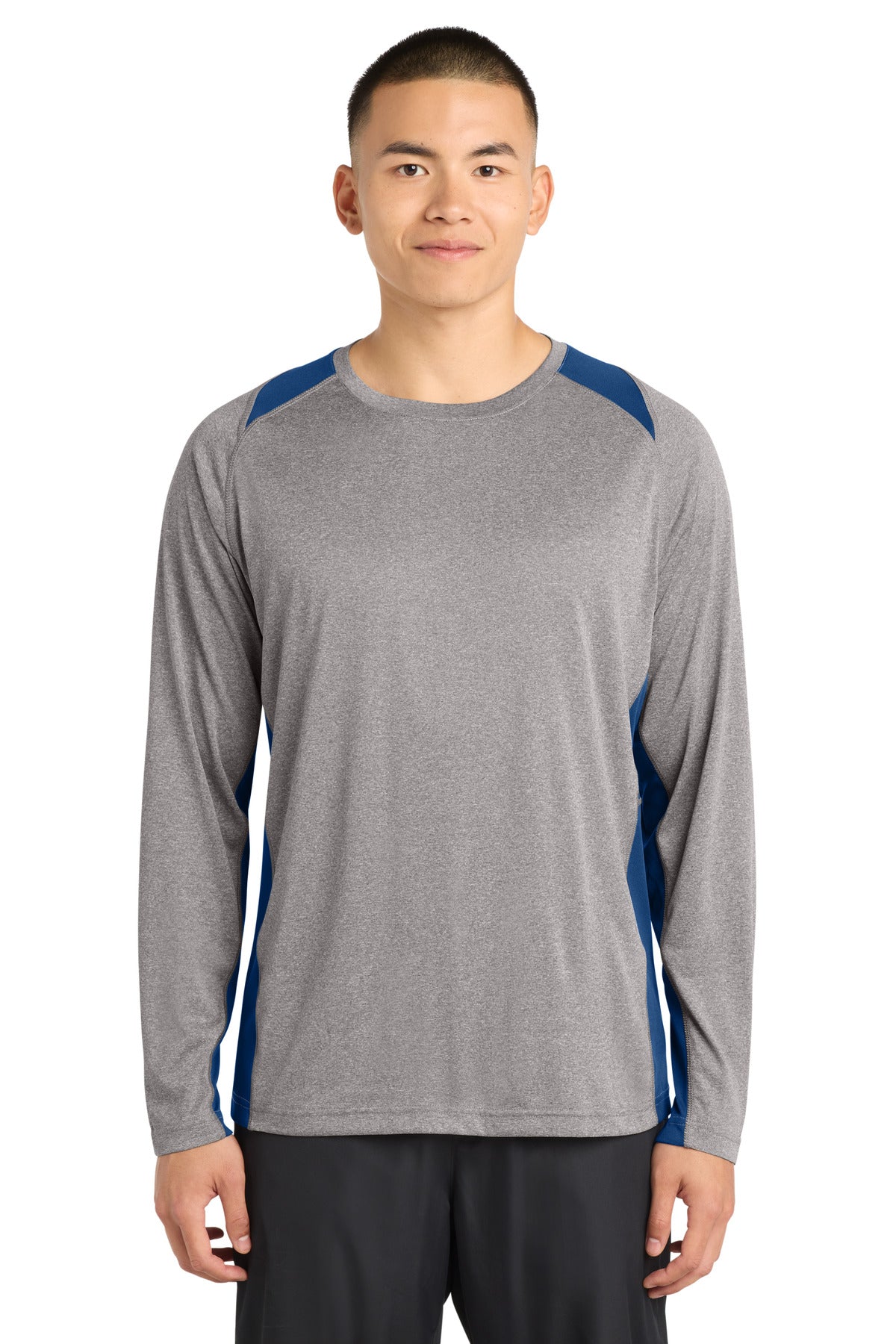 Sport-Tek ® Long Sleeve Heather Colorblock Contender ™ Tee. ST361LS