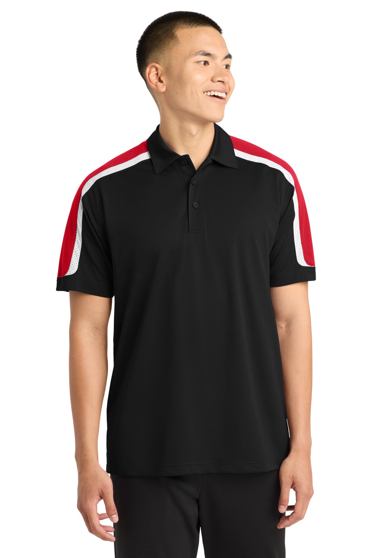 Sport-Tek ® Tricolor Shoulder Micropique Sport-Wick ® Polo. ST658