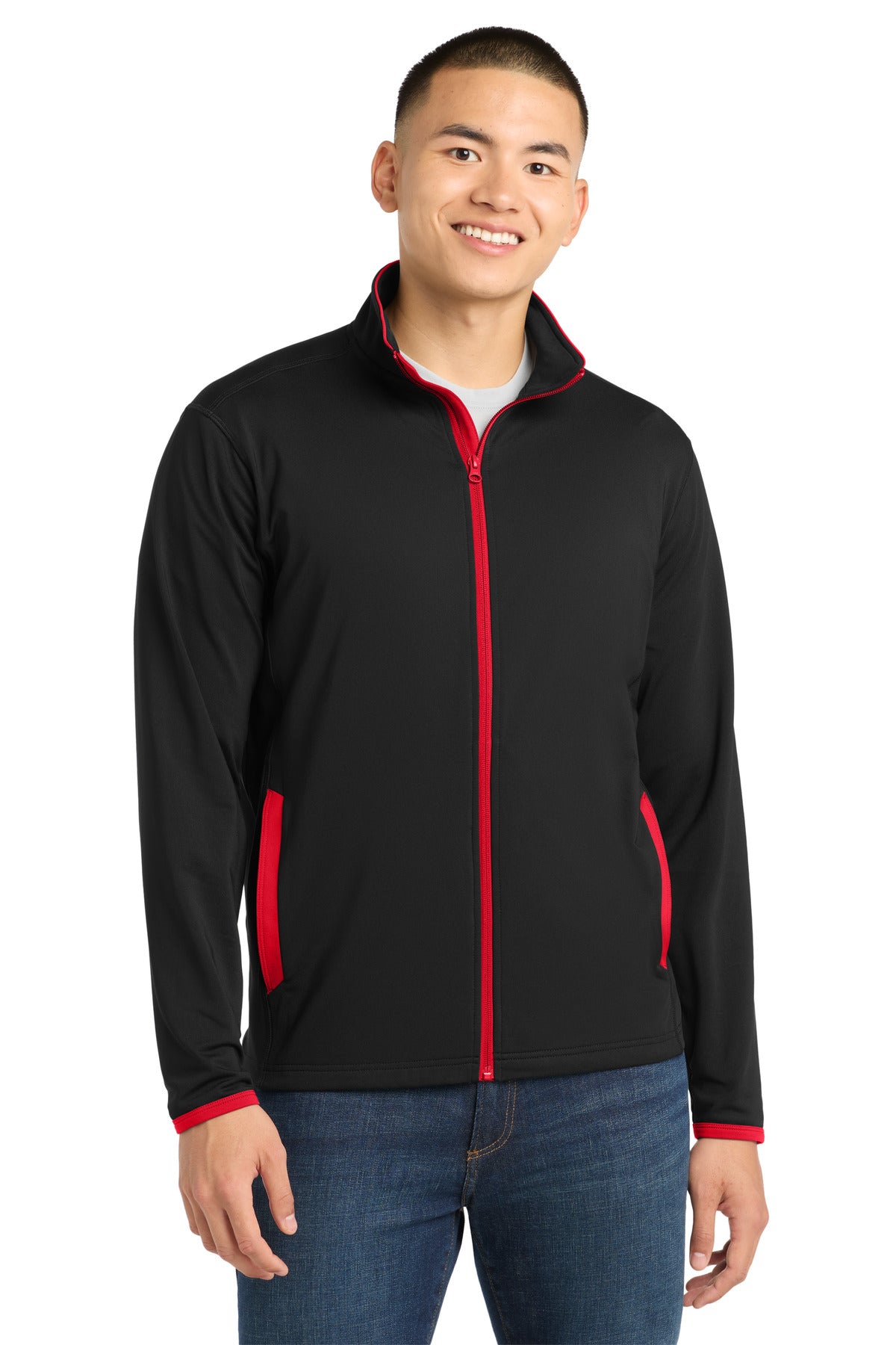 Sport-Tek ® Sport-Wick ® Stretch Contrast Full-Zip Jacket. ST853