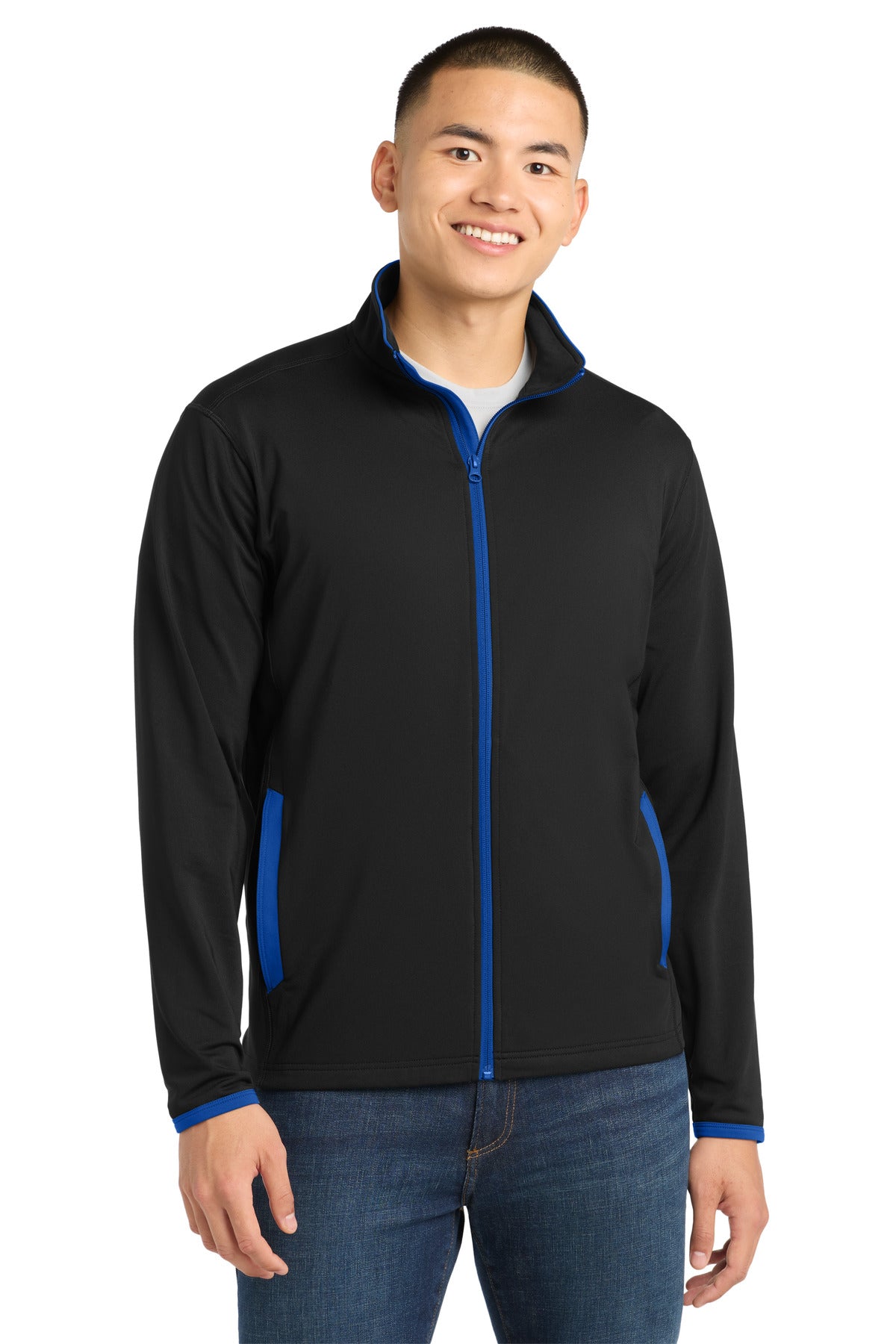 Sport-Tek ® Sport-Wick ® Stretch Contrast Full-Zip Jacket. ST853