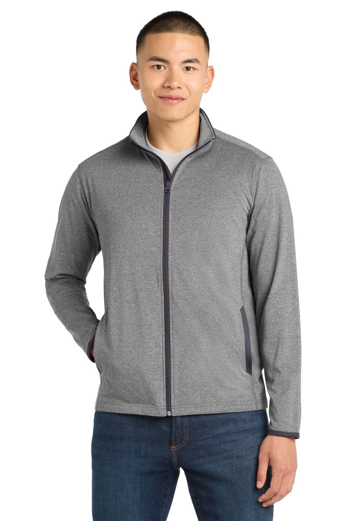 Sport-Tek ® Sport-Wick ® Stretch Contrast Full-Zip Jacket. ST853