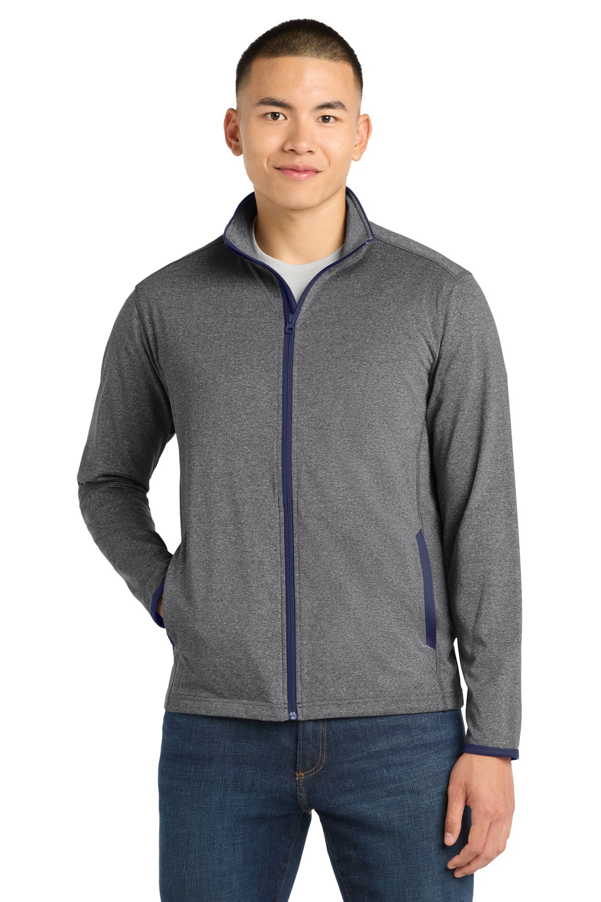 Sport-Tek ® Sport-Wick ® Stretch Contrast Full-Zip Jacket. ST853