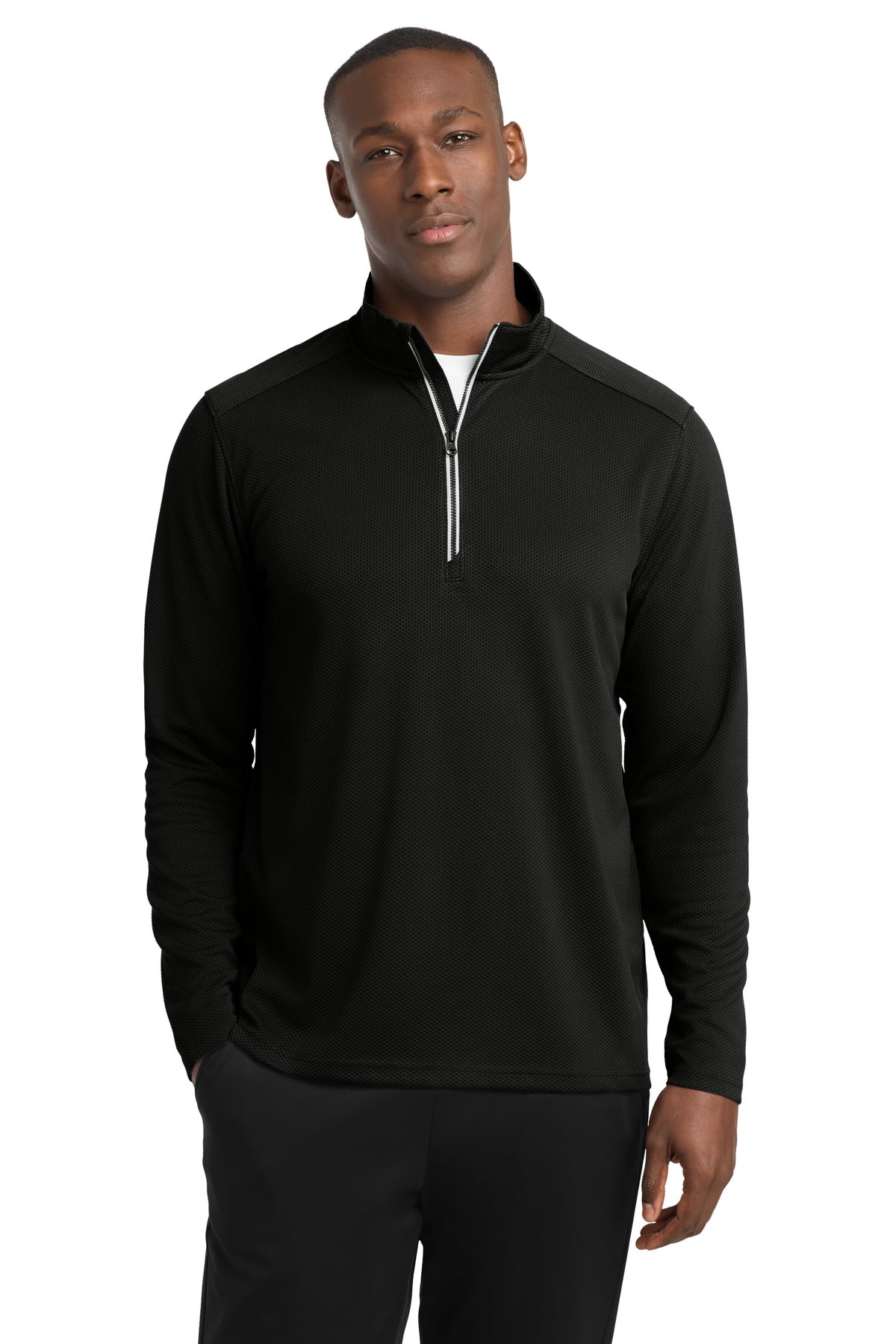 Sport-Tek ® Sport-Wick ® Textured 1/4-Zip Pullover. ST860