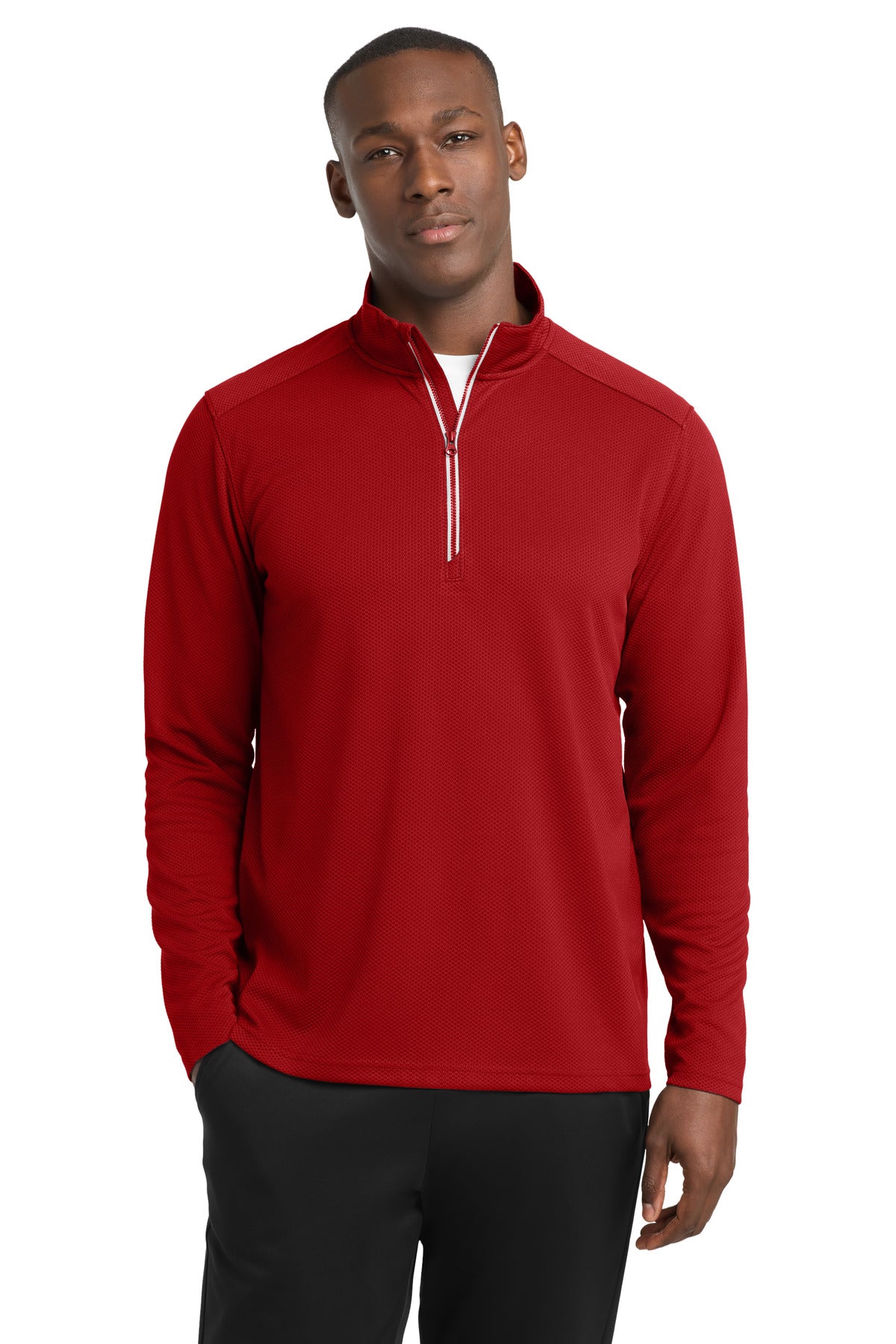 Sport-Tek ® Sport-Wick ® Textured 1/4-Zip Pullover. ST860