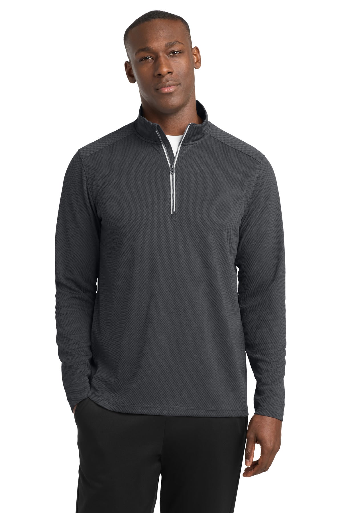 Sport-Tek ® Sport-Wick ® Textured 1/4-Zip Pullover. ST860