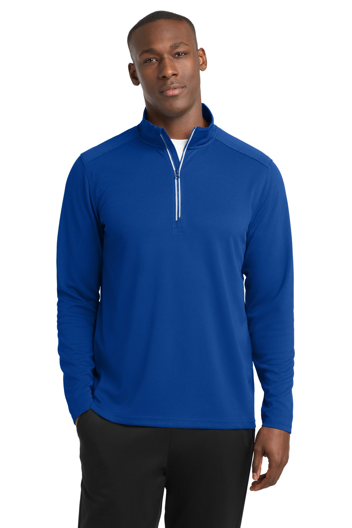 Sport-Tek ® Sport-Wick ® Textured 1/4-Zip Pullover. ST860