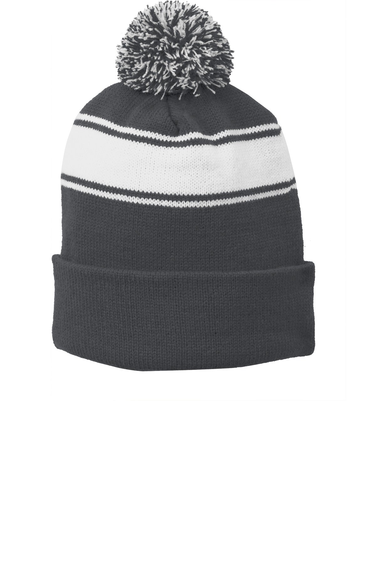 Sport-Tek ® Stripe Pom Pom Beanie. STC28