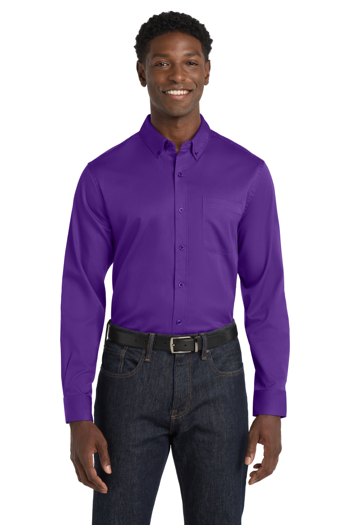Port Authority ® Long Sleeve SuperPro React ™ Twill Shirt. W808
