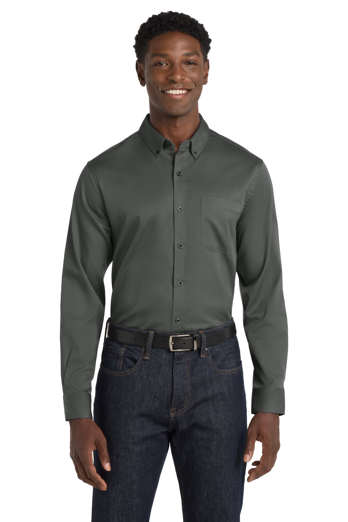 Port Authority ® Long Sleeve SuperPro React ™ Twill Shirt. W808