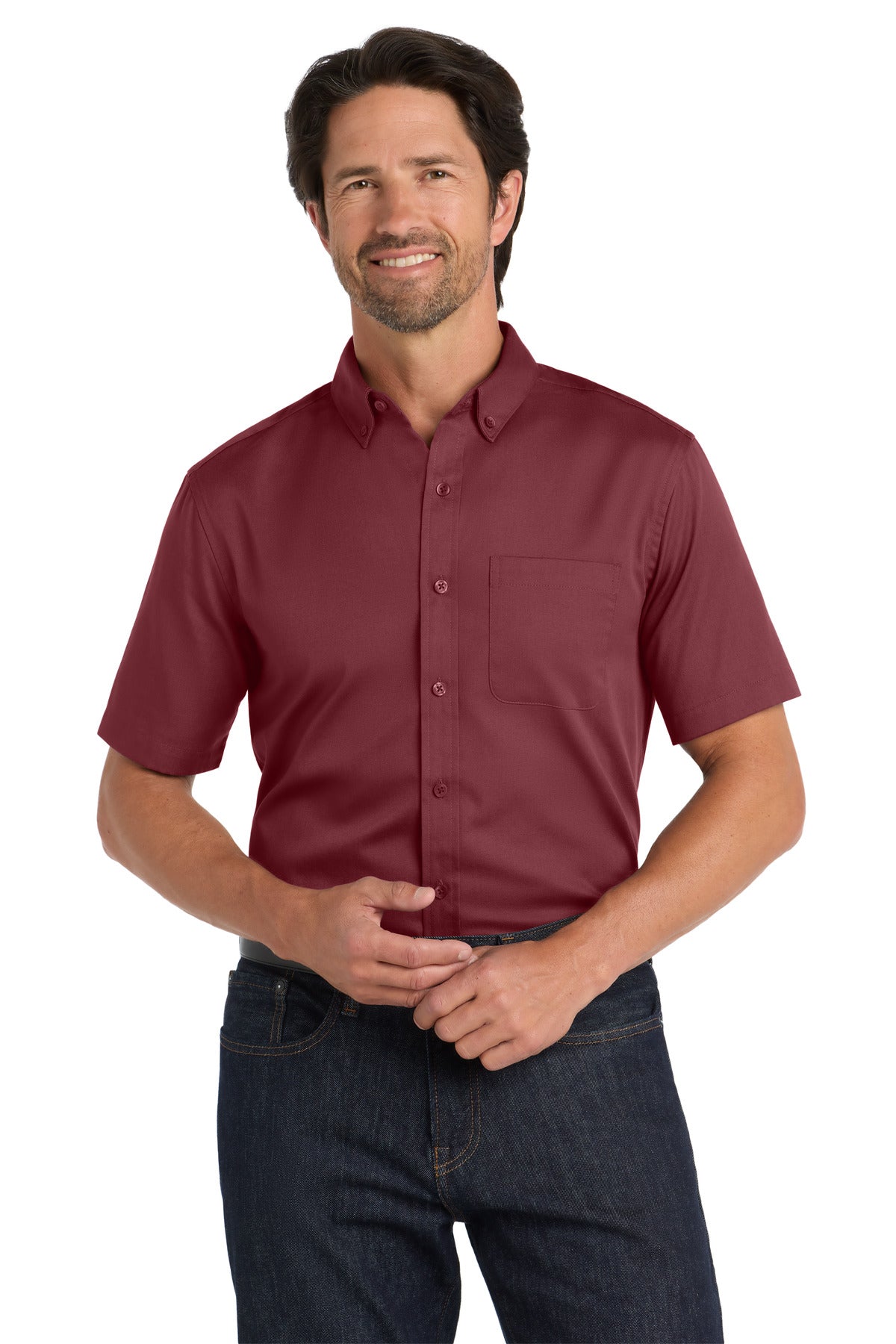 Port Authority ® Short Sleeve SuperPro React ™ Twill Shirt. W809