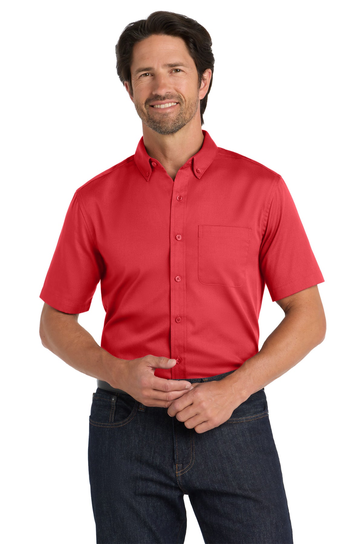Port Authority ® Short Sleeve SuperPro React ™ Twill Shirt. W809
