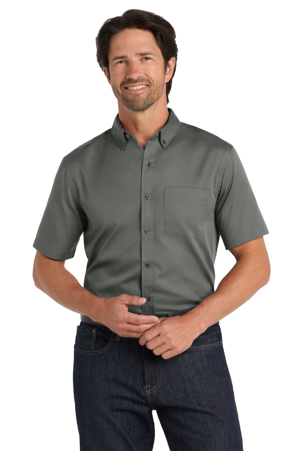 Port Authority ® Short Sleeve SuperPro React ™ Twill Shirt. W809