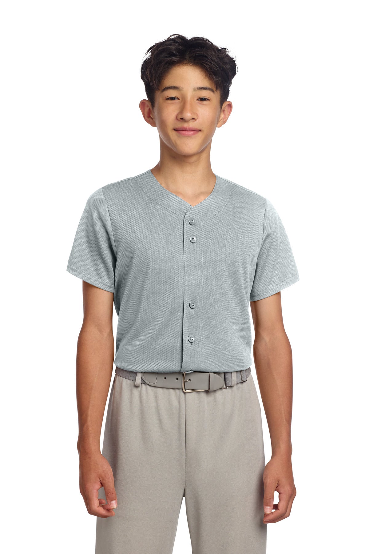 Sport-Tek ® Youth PosiCharge ® Tough Mesh Full-Button Jersey YST220