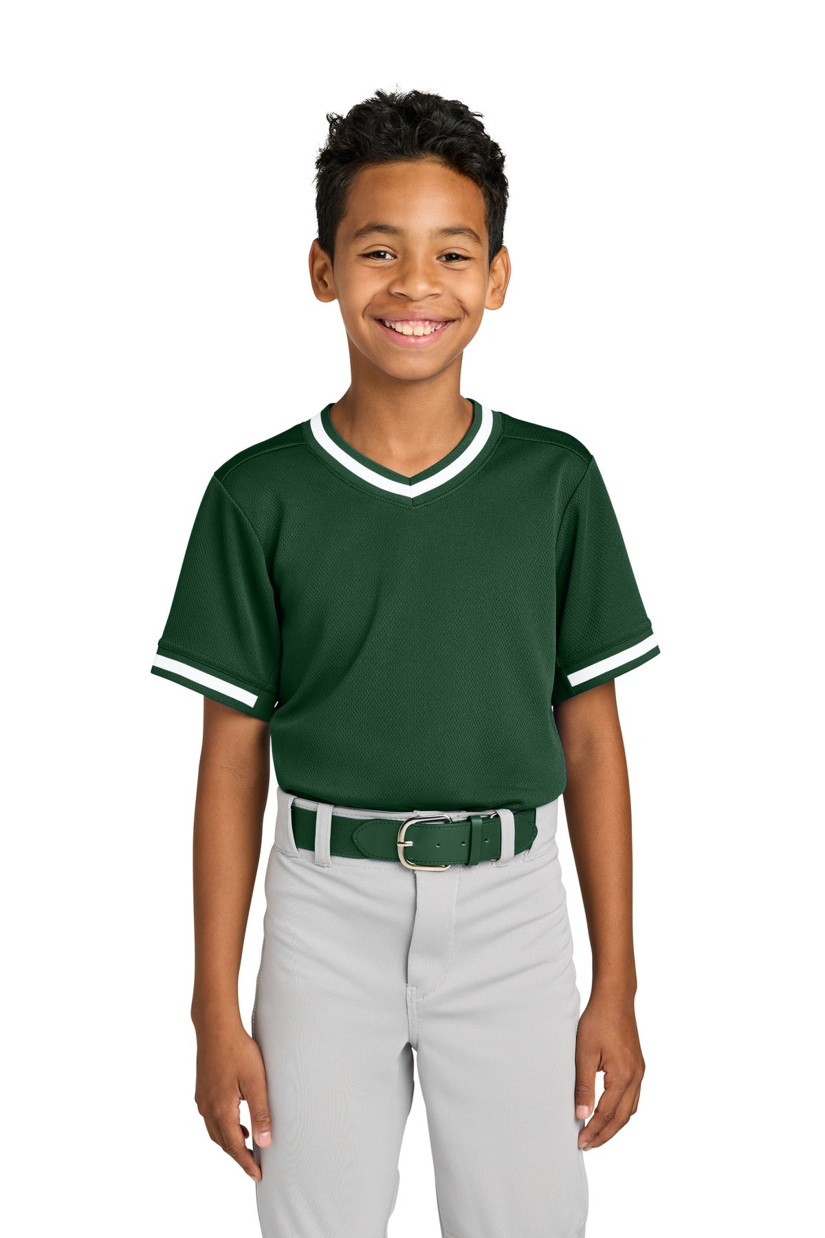 Sport-Tek ® Youth Tough Mesh V-Neck Baseball Jersey YST221