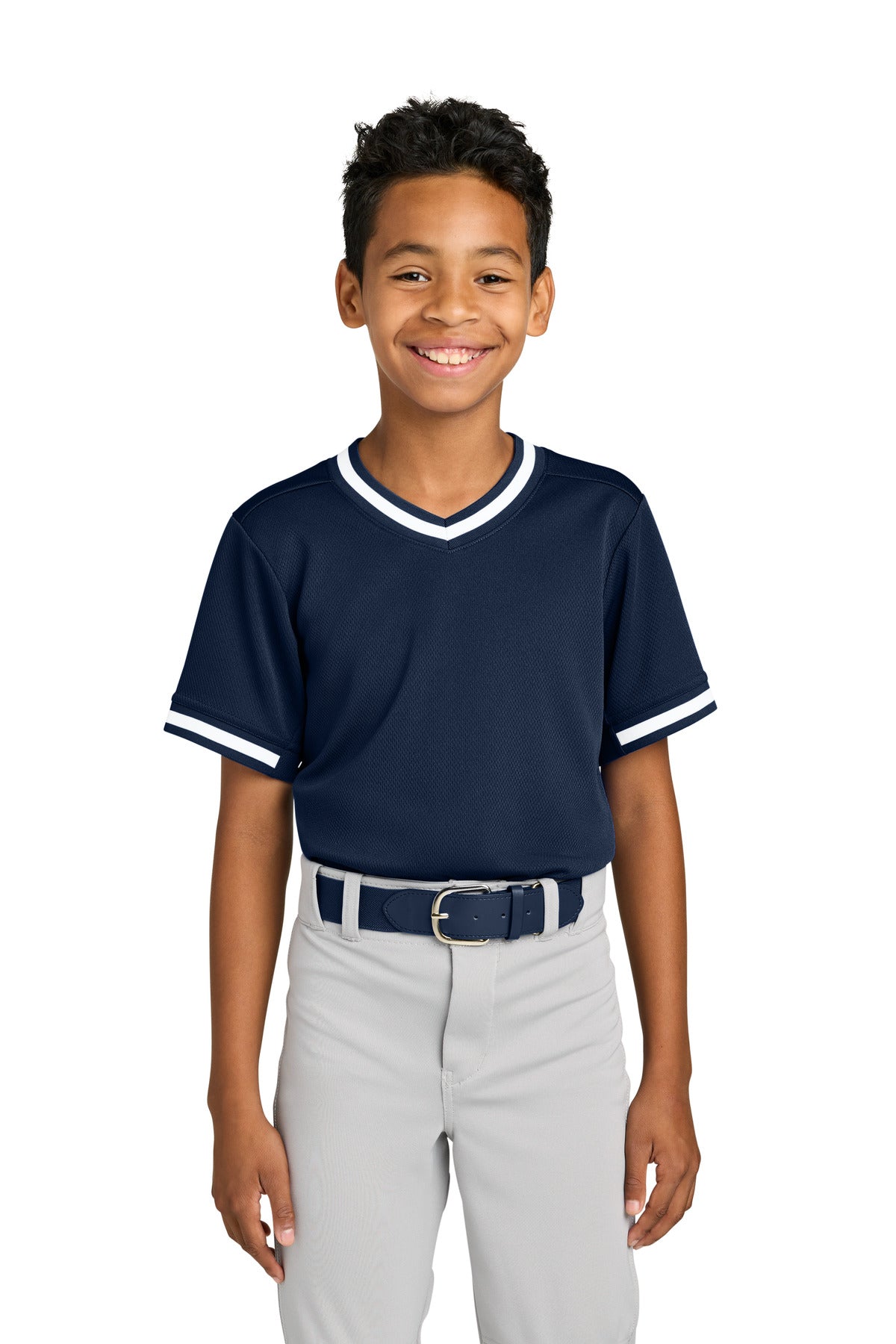 Sport-Tek ® Youth Tough Mesh V-Neck Baseball Jersey YST221
