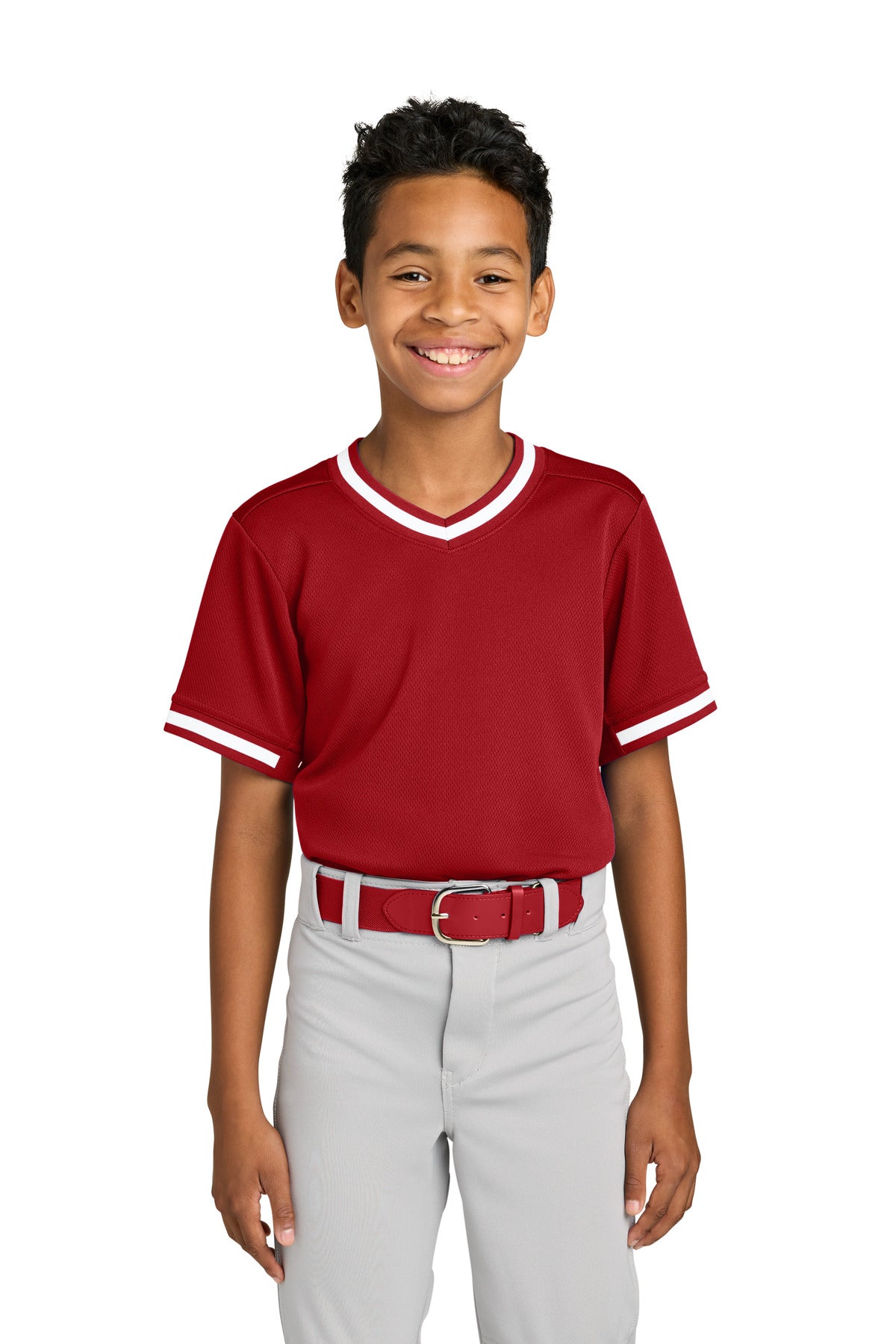 Sport-Tek ® Youth Tough Mesh V-Neck Baseball Jersey YST221