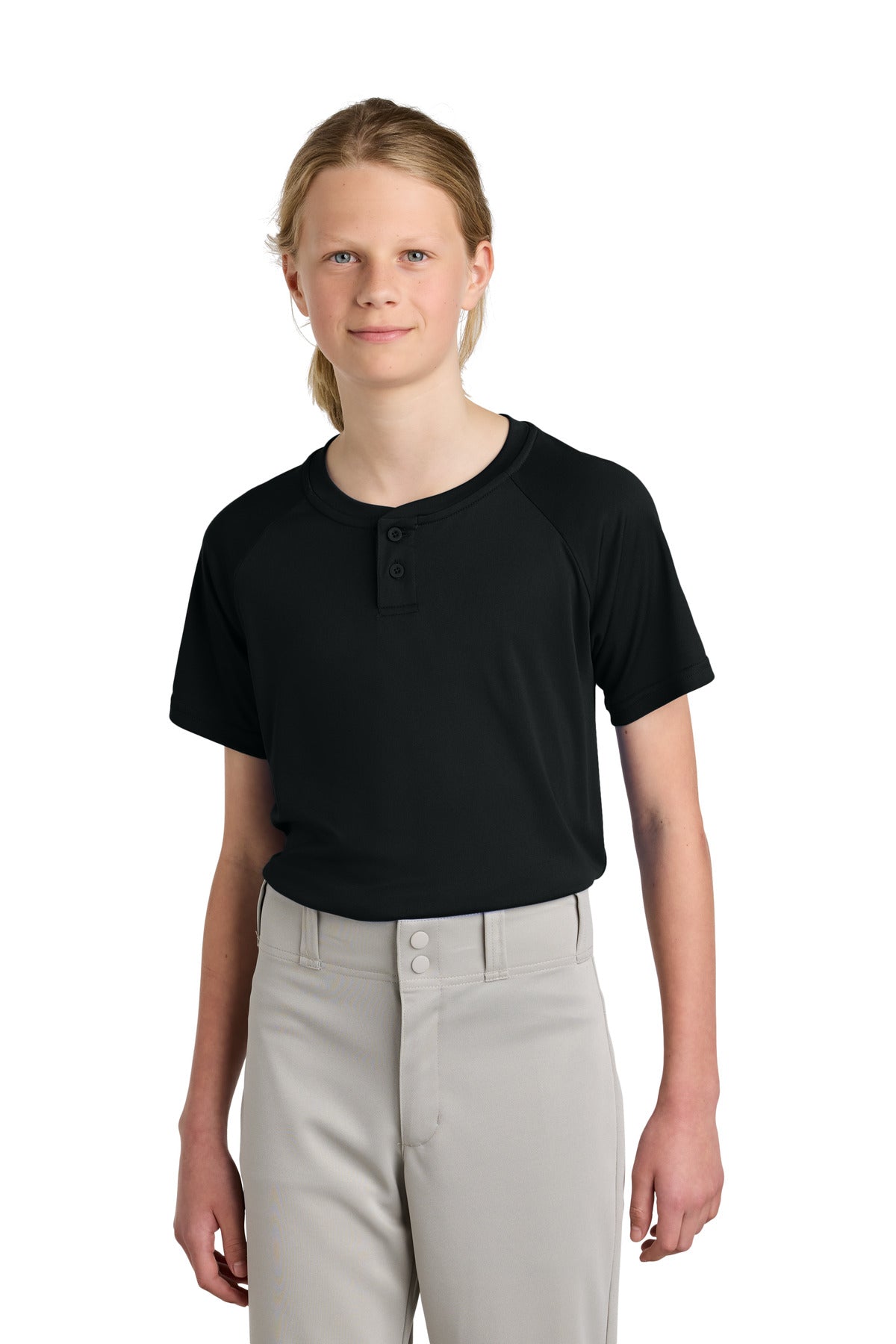 Sport-Tek ® Youth PosiCharge ® Competitor ™ 2-Button Henley YST359