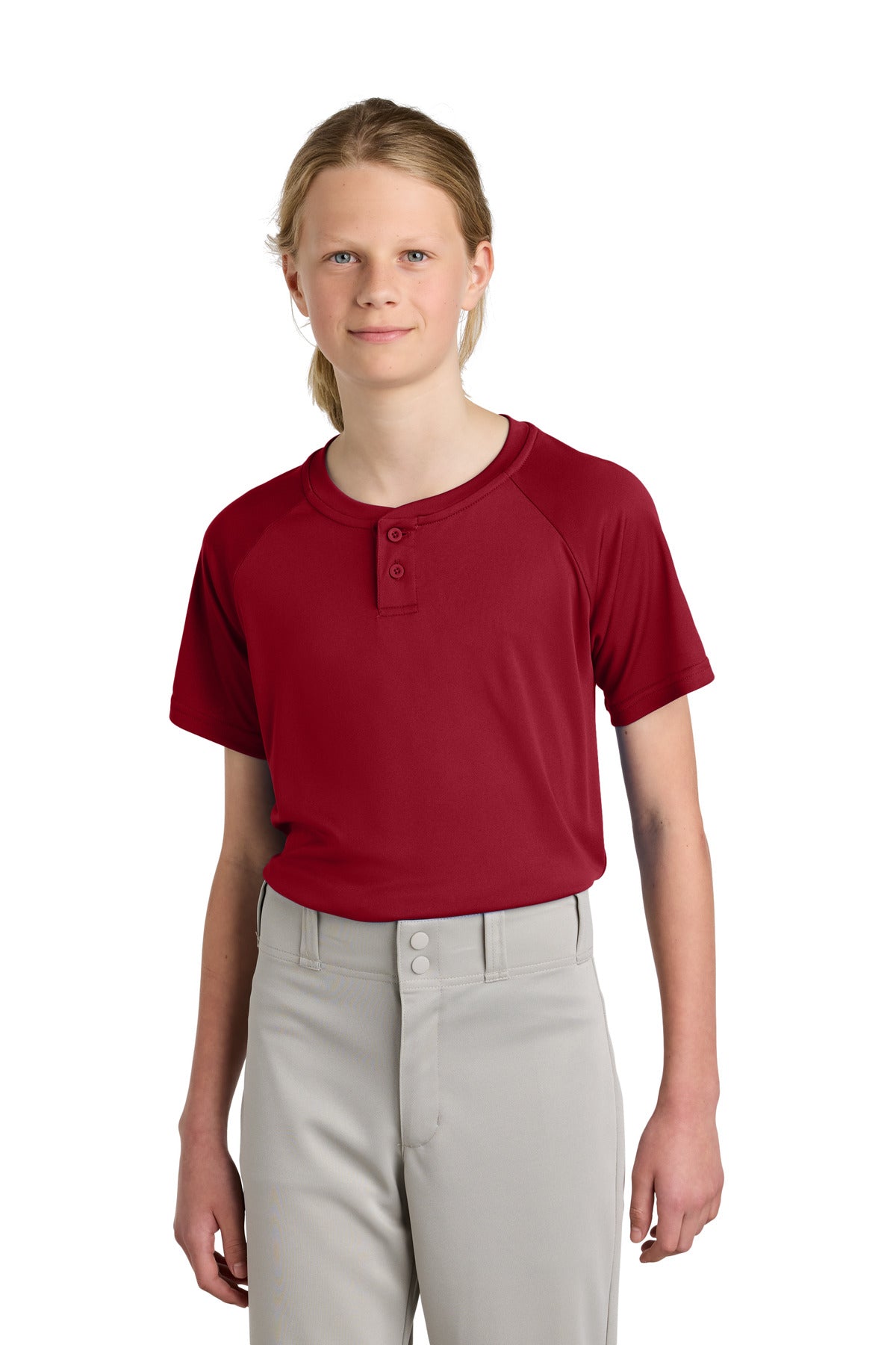 Sport-Tek ® Youth PosiCharge ® Competitor ™ 2-Button Henley YST359