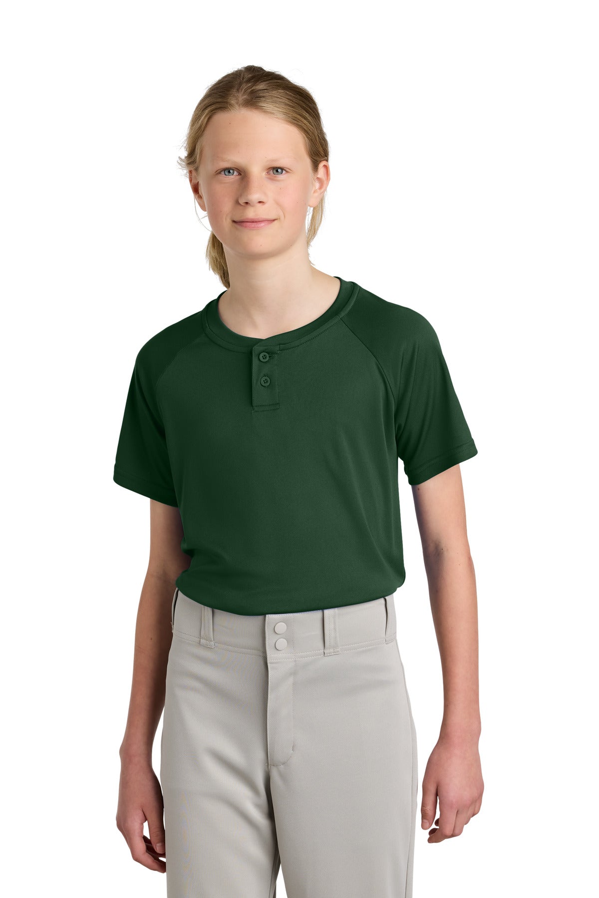 Sport-Tek ® Youth PosiCharge ® Competitor ™ 2-Button Henley YST359