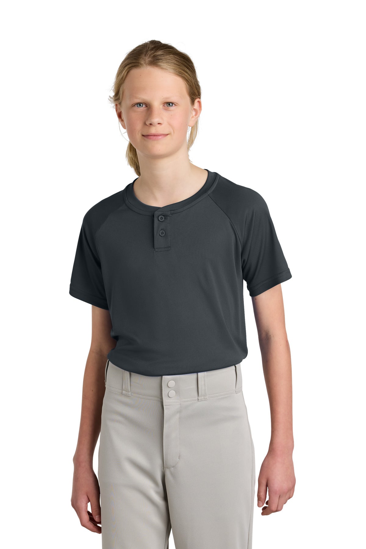 Sport-Tek ® Youth PosiCharge ® Competitor ™ 2-Button Henley YST359