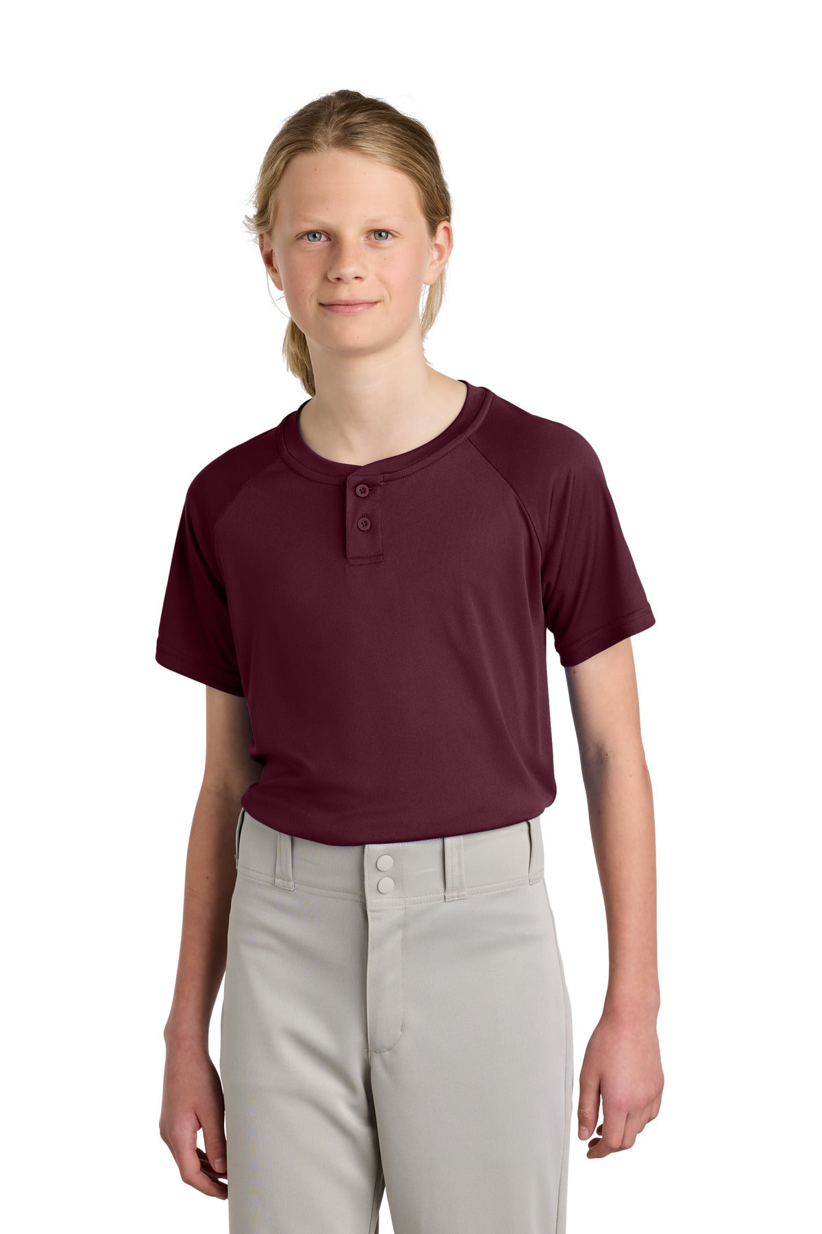 Sport-Tek ® Youth PosiCharge ® Competitor ™ 2-Button Henley YST359