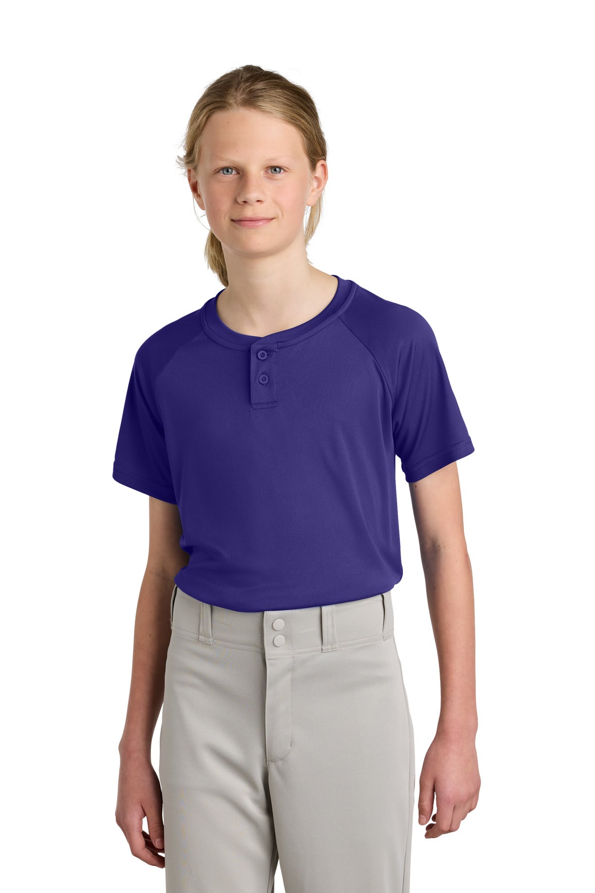 Sport-Tek ® Youth PosiCharge ® Competitor ™ 2-Button Henley YST359