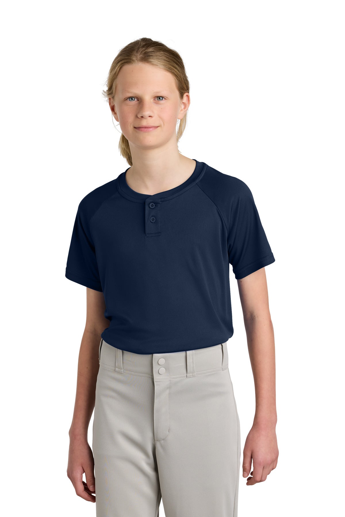 Sport-Tek ® Youth PosiCharge ® Competitor ™ 2-Button Henley YST359