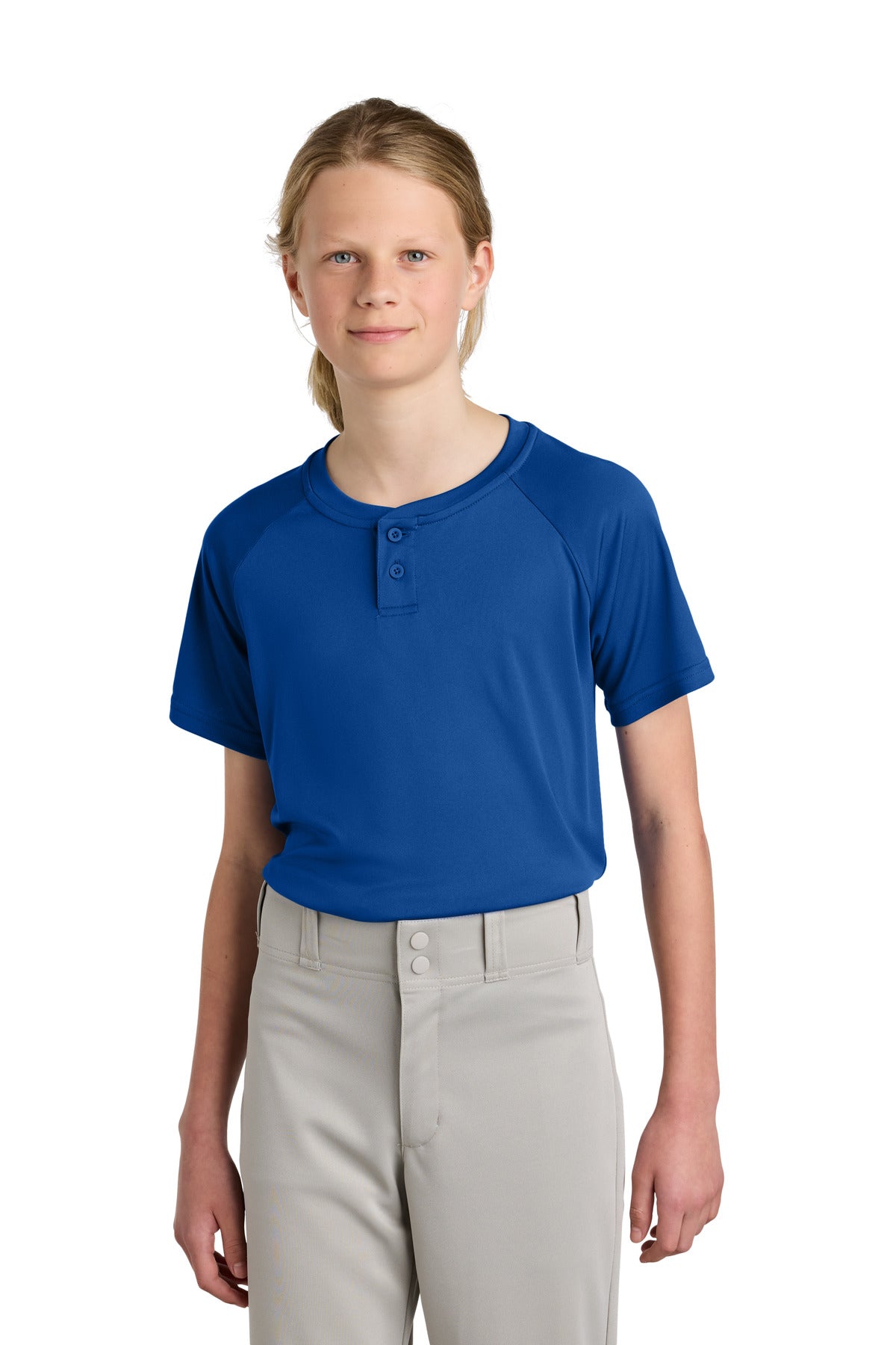 Sport-Tek ® Youth PosiCharge ® Competitor ™ 2-Button Henley YST359
