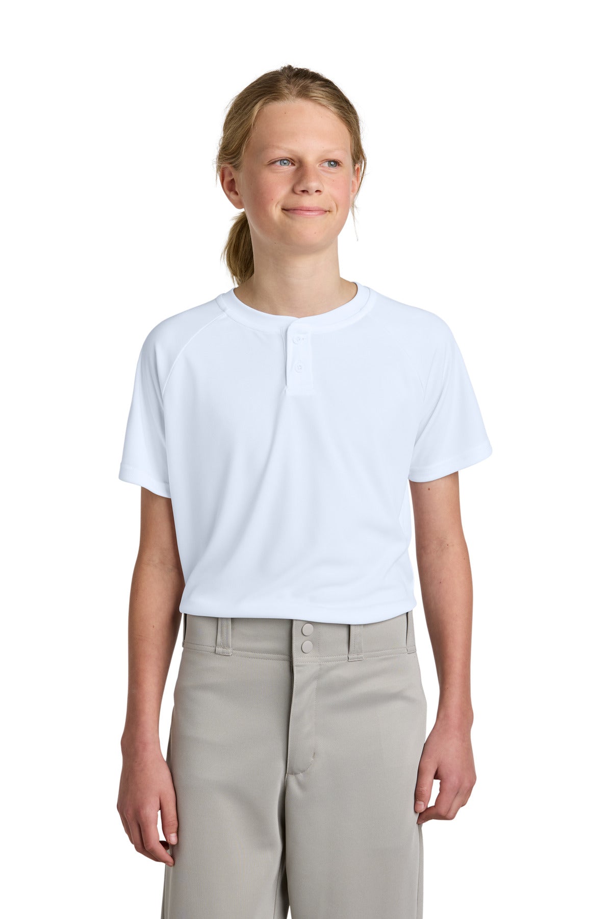 Sport-Tek ® Youth PosiCharge ® Competitor ™ 2-Button Henley YST359