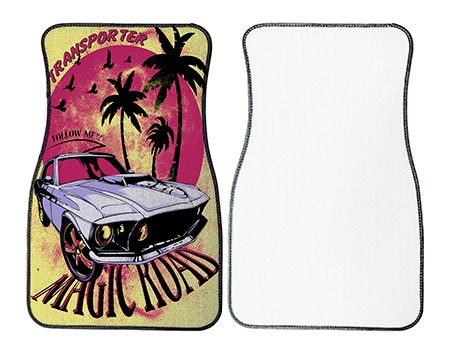 Sublimation Auto Floor Mat 17"x27" Front, Tufted Loop, Bound Edges, 2 Piece Set