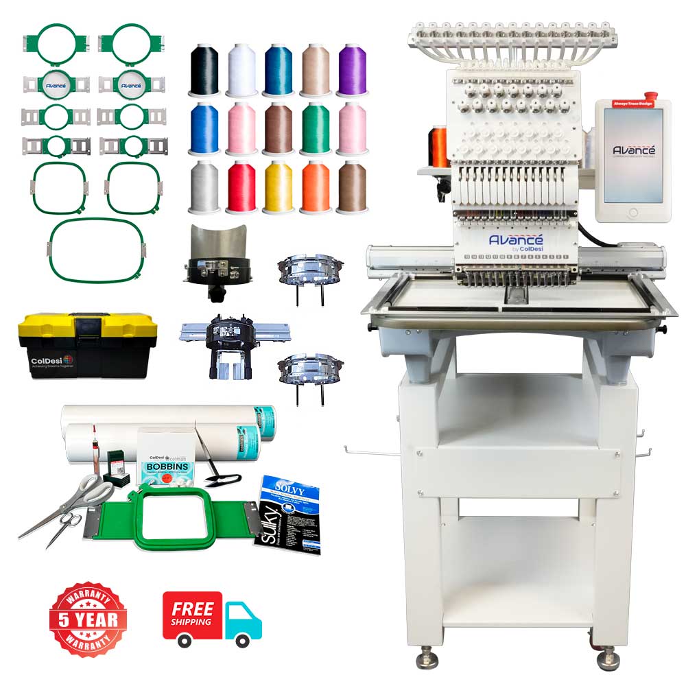 Avance 1501C Commercial Embroidery Machine Package
