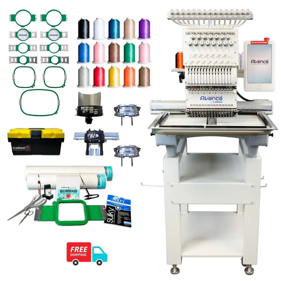 Avance 1501C Commercial Embroidery Machine Package
