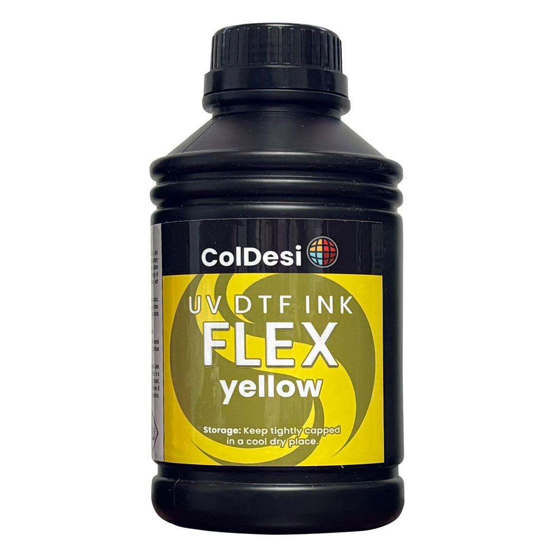 Yellow UV Premium Textile Ink For 3D UV Flex and UVDTF 500ml