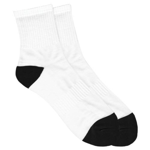 (Ladies 4-6) Short SubliSocks w/ Black Heel and Toe 3.5" Leg Length