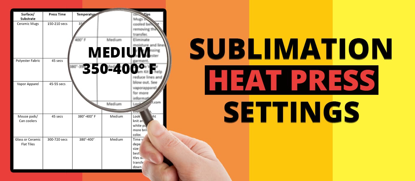 Sublimation Heat Press Settings