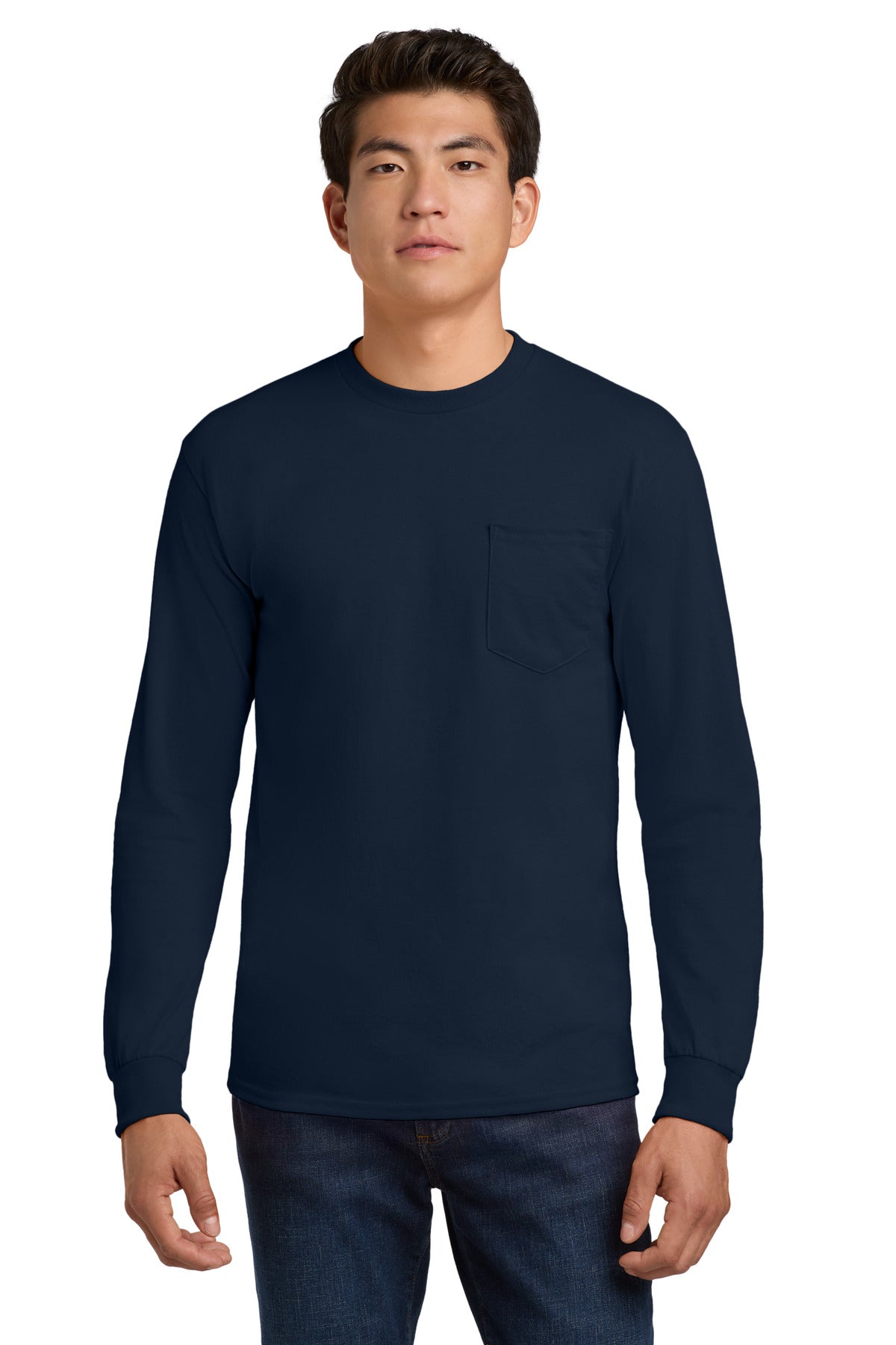 Gildan ®  - Ultra Cotton ®  100% US Cotton Long Sleeve T-Shirt with Pocket.  2410